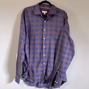 Peter Millar Shirt Mens XL Plaid Long sleeve soft cotton Casual Comfort